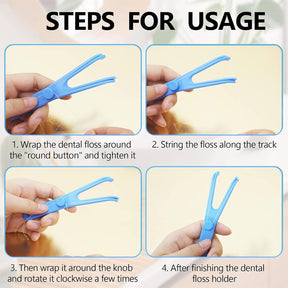 10 PCS Dental Floss Holder Reusable Dental Floss Refill Heads Floss Handle Holder Bulk Unflavored Interdental Toothpick Flosser for Adult and Kid Teeth Clearing